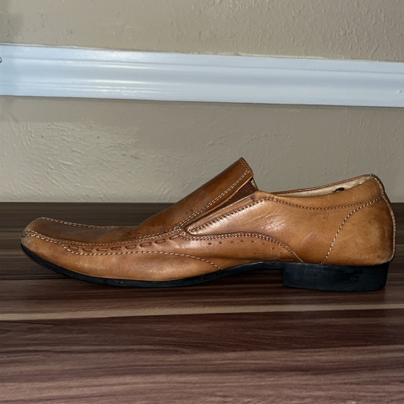 Men's Brown Leather Slip-On Shoes - Picture 2 of 12